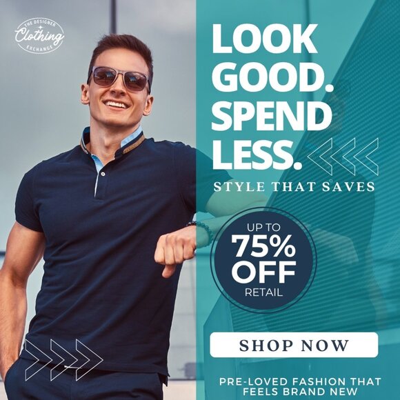 💸 Look good. Spend less... Shop pre-loved menswear‎ up to 75% off retail - Picture 1 of 2